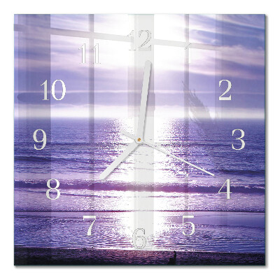 Quadratische wanduhr modern Meer