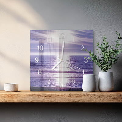 Quadratische wanduhr modern Meer