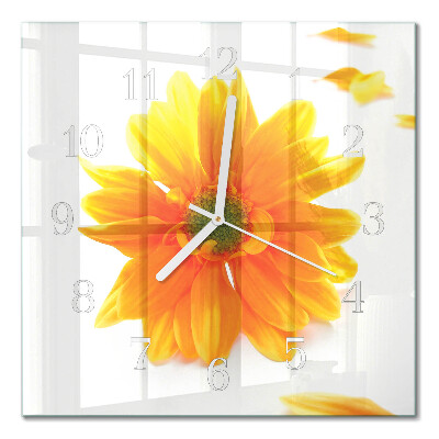 Moderne wanduhr quadratisch Blume