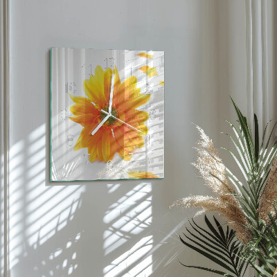 Moderne wanduhr quadratisch Blume