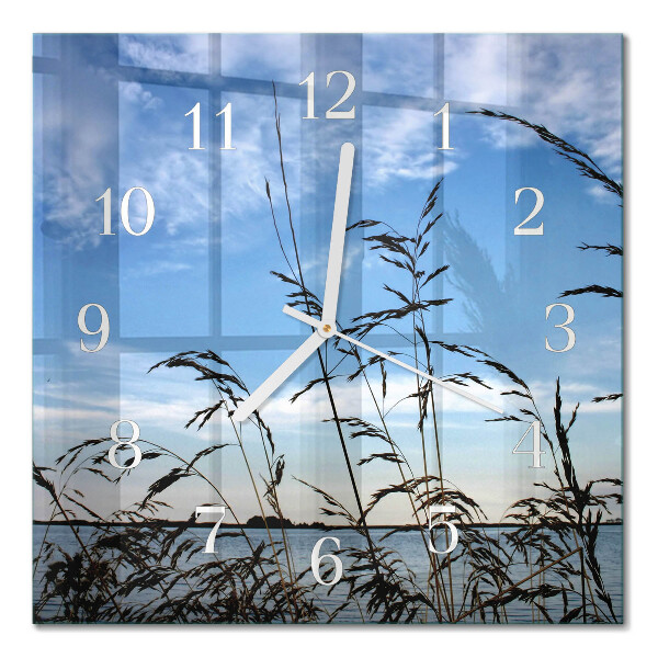 Moderne wanduhr quadratisch Gras
