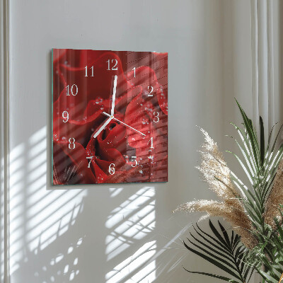 Quadratische wanduhr Rose