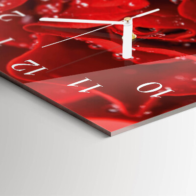Quadratische wanduhr Rose