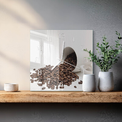 Glasuhr quadratisch Eine Tasse Kaffee