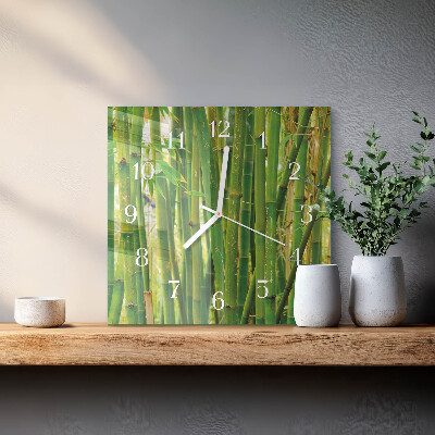 Quadratische wanduhr modern Bambus