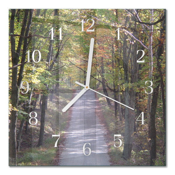 Quadratische wanduhr Waldweg