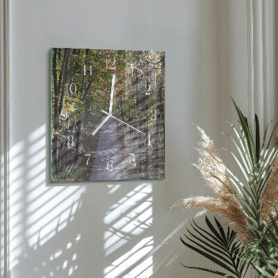 Quadratische wanduhr Waldweg