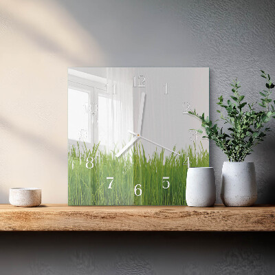 Glasuhr quadratisch Floristische Kunst
