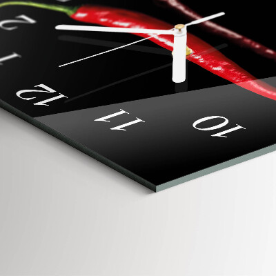 Moderne wanduhr quadratisch Chili-Pfeffer