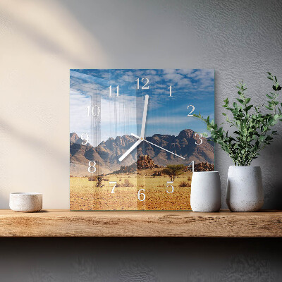 Quadratische wanduhr Gebirge