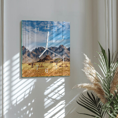 Quadratische wanduhr Gebirge