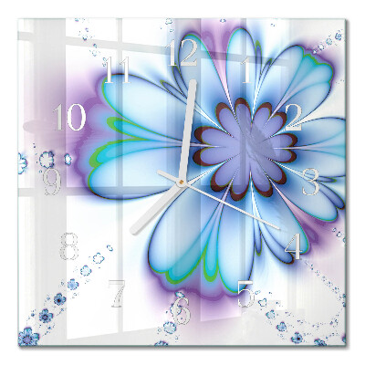 Wanduhr mit motiv quadratisch Blume