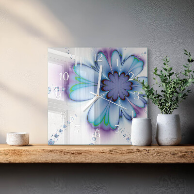 Wanduhr mit motiv quadratisch Blume