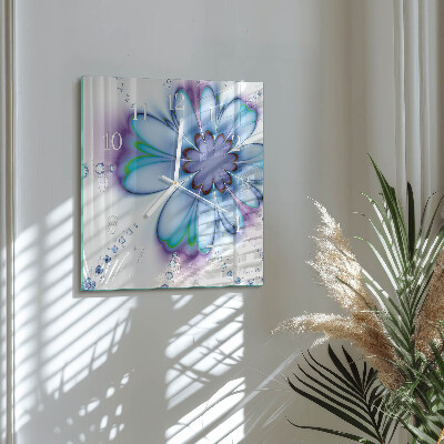 Wanduhr mit motiv quadratisch Blume