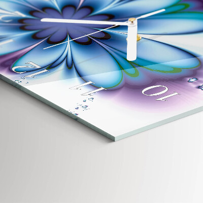Wanduhr mit motiv quadratisch Blume