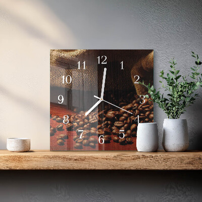Wanduhr mit motiv quadratisch Kaffeebohnen