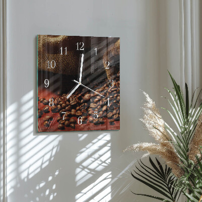 Wanduhr mit motiv quadratisch Kaffeebohnen