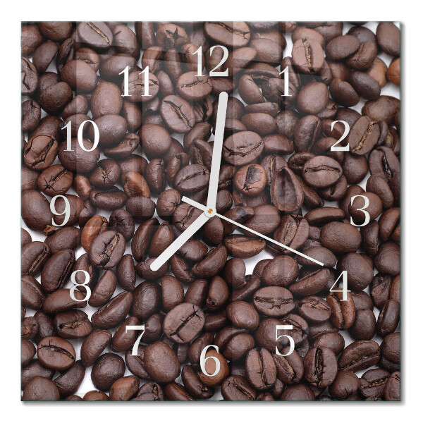 Glasuhr quadratisch Kaffeebohnen