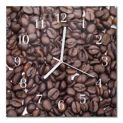 Glasuhr quadratisch Kaffeebohnen