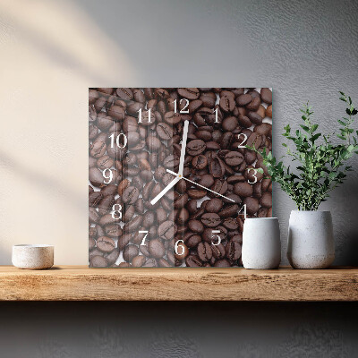 Glasuhr quadratisch Kaffeebohnen
