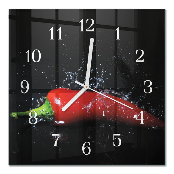Wanduhr mit motiv quadratisch Chilischoten
