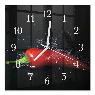 Wanduhr mit motiv quadratisch Chilischoten