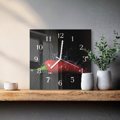 Wanduhr mit motiv quadratisch Chilischoten