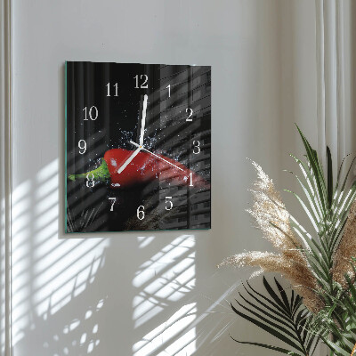 Wanduhr mit motiv quadratisch Chilischoten