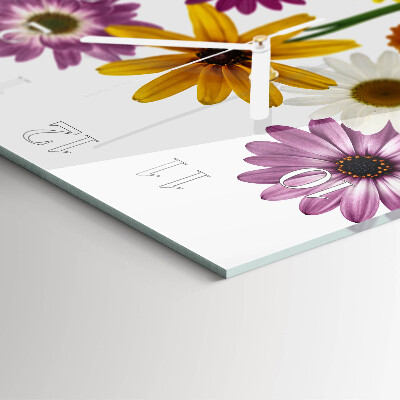 Quadratische wanduhr Blumen