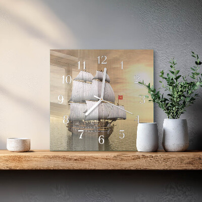 Quadratische wanduhr modern Schiff