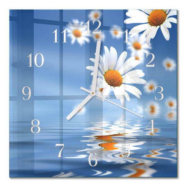 Moderne wanduhr quadratisch Blume