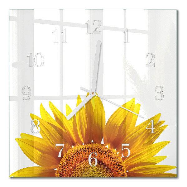 Quadratische wanduhr modern Blume