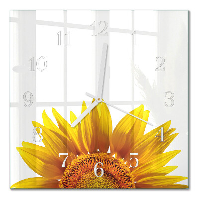 Quadratische wanduhr modern Blume
