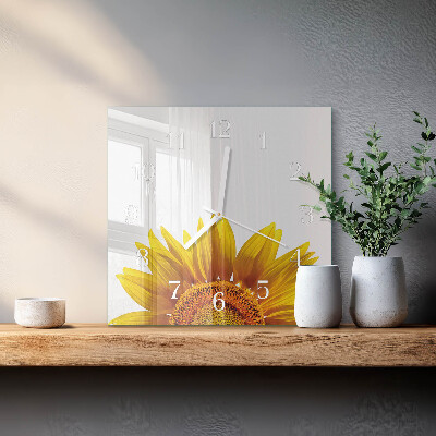 Quadratische wanduhr modern Blume