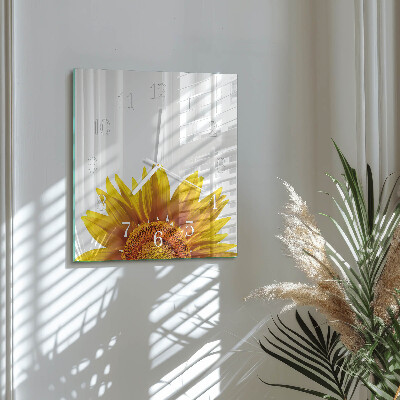 Quadratische wanduhr modern Blume