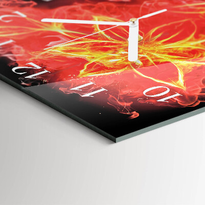 Quadratische wanduhr Feuerblume