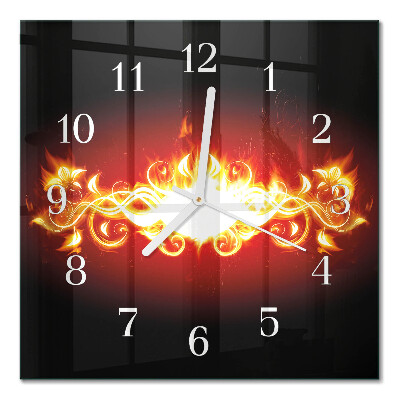 Quadratische wanduhr modern Feuerblume