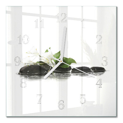 Quadratische wanduhr modern Zen-Steine