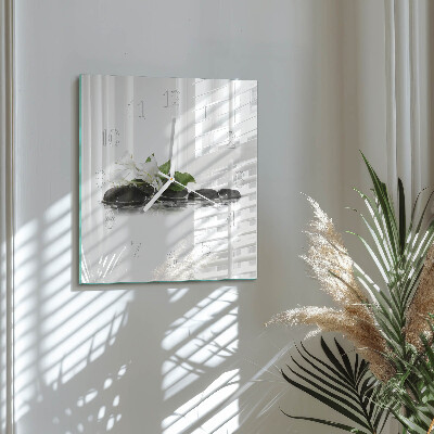 Quadratische wanduhr modern Zen-Steine