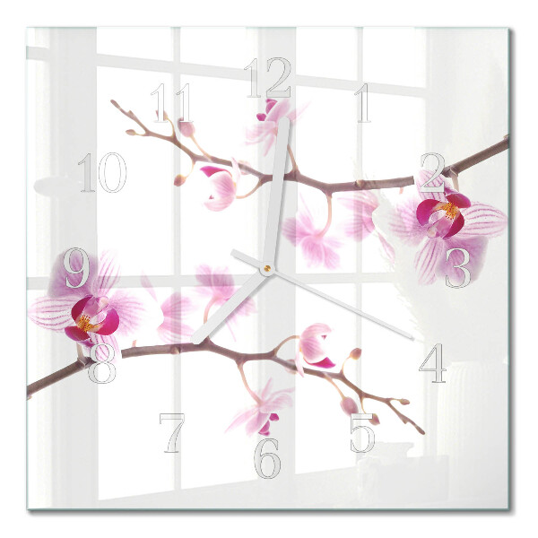 Wanduhr mit motiv quadratisch Orchidee