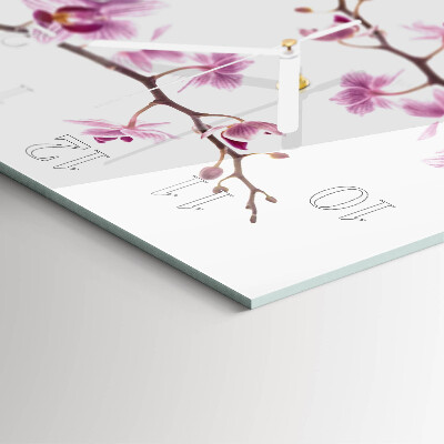 Wanduhr mit motiv quadratisch Orchidee