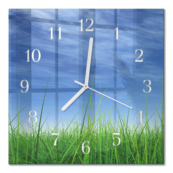 Wanduhr mit motiv quadratisch Gras