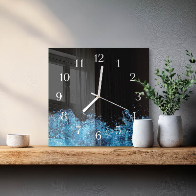 Quadratische wanduhr Wasser