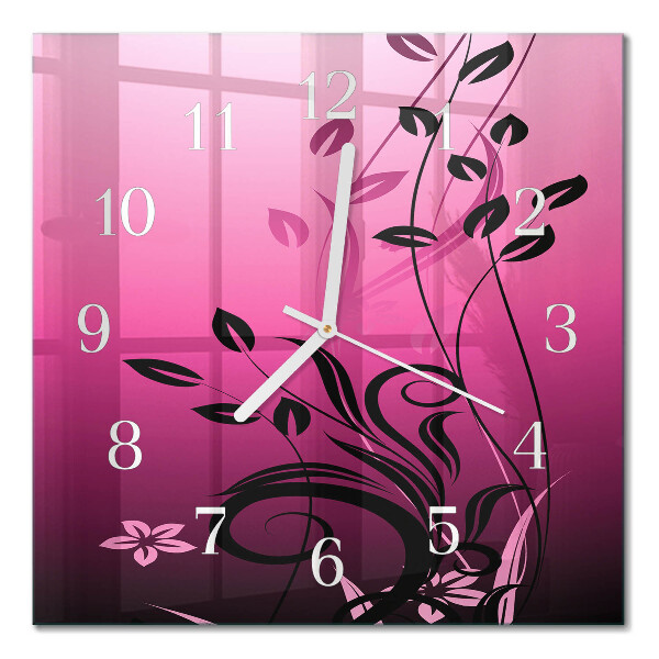 Wanduhr mit motiv quadratisch Floristische Kunst
