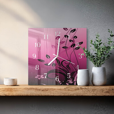 Wanduhr mit motiv quadratisch Floristische Kunst