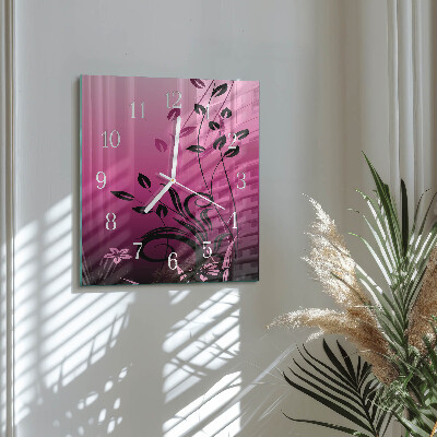 Wanduhr mit motiv quadratisch Floristische Kunst