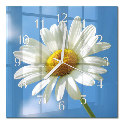 Quadratische wanduhr Blume