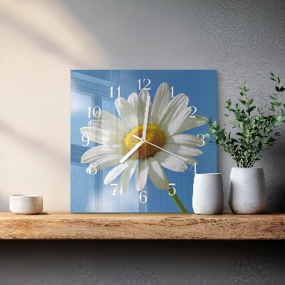 Quadratische wanduhr Blume