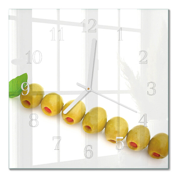 Quadratische wanduhr modern Oliven