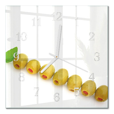 Quadratische wanduhr modern Oliven